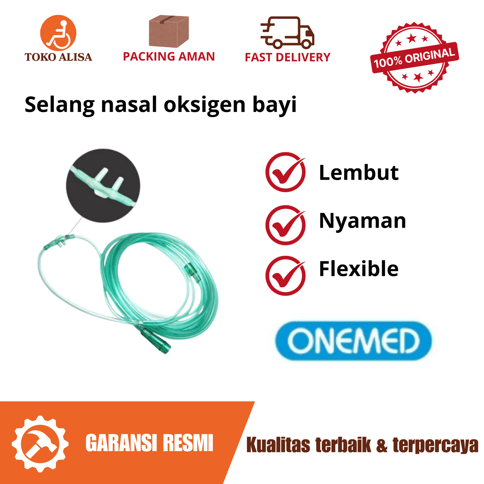 Selang nasal oksigen bayi
